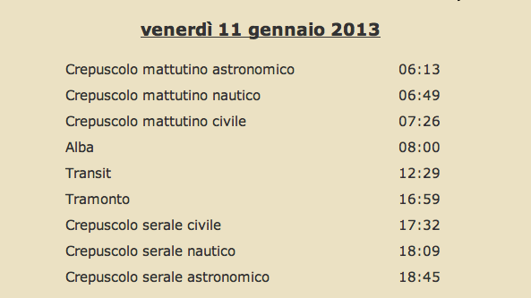 alba e tramonto a mozzo