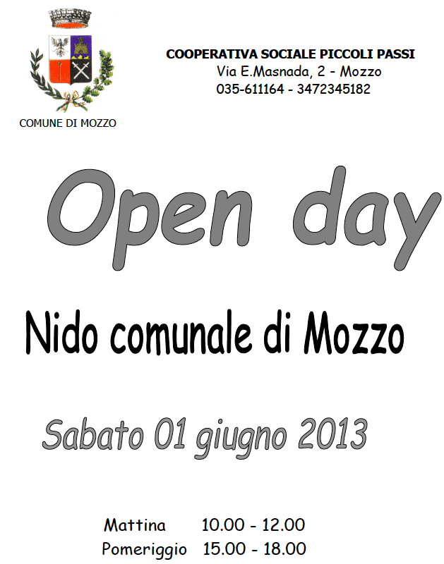 nido comunale mozzo open day 2013