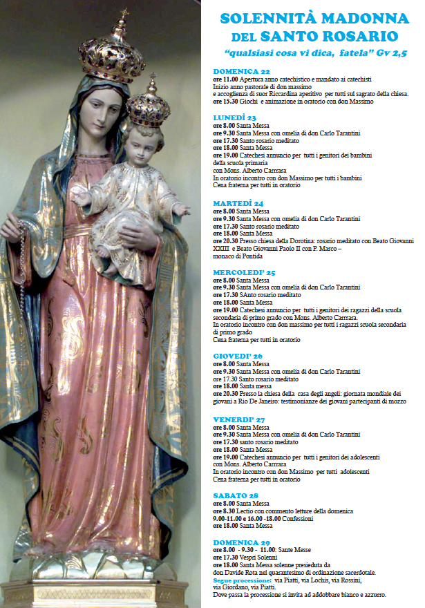 settimana rosario mozzo